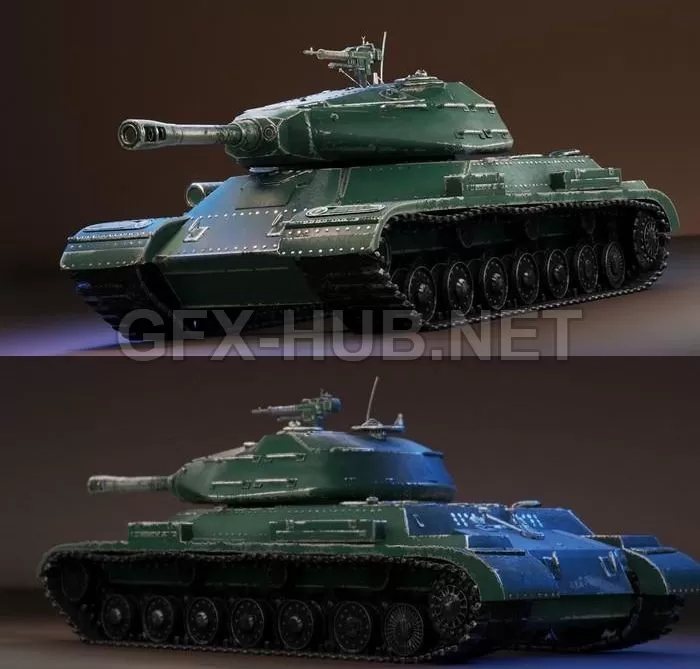 PBR Game 3D Model – Tank WW2