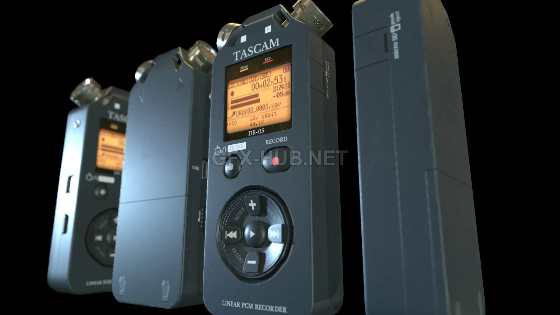 PBR Game 3D Model – Tascam Recorder