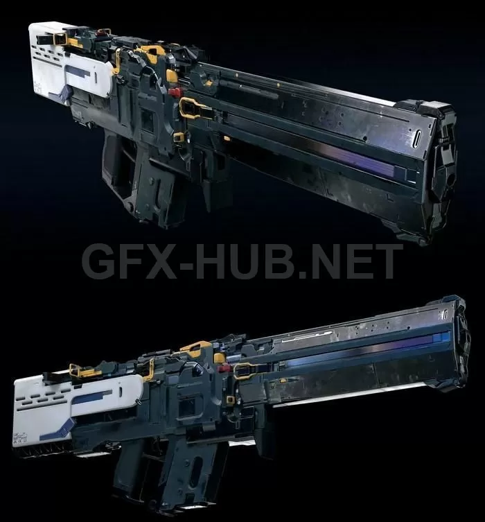 PBR Game 3D Model – TDR V74 – SciFi Rifle