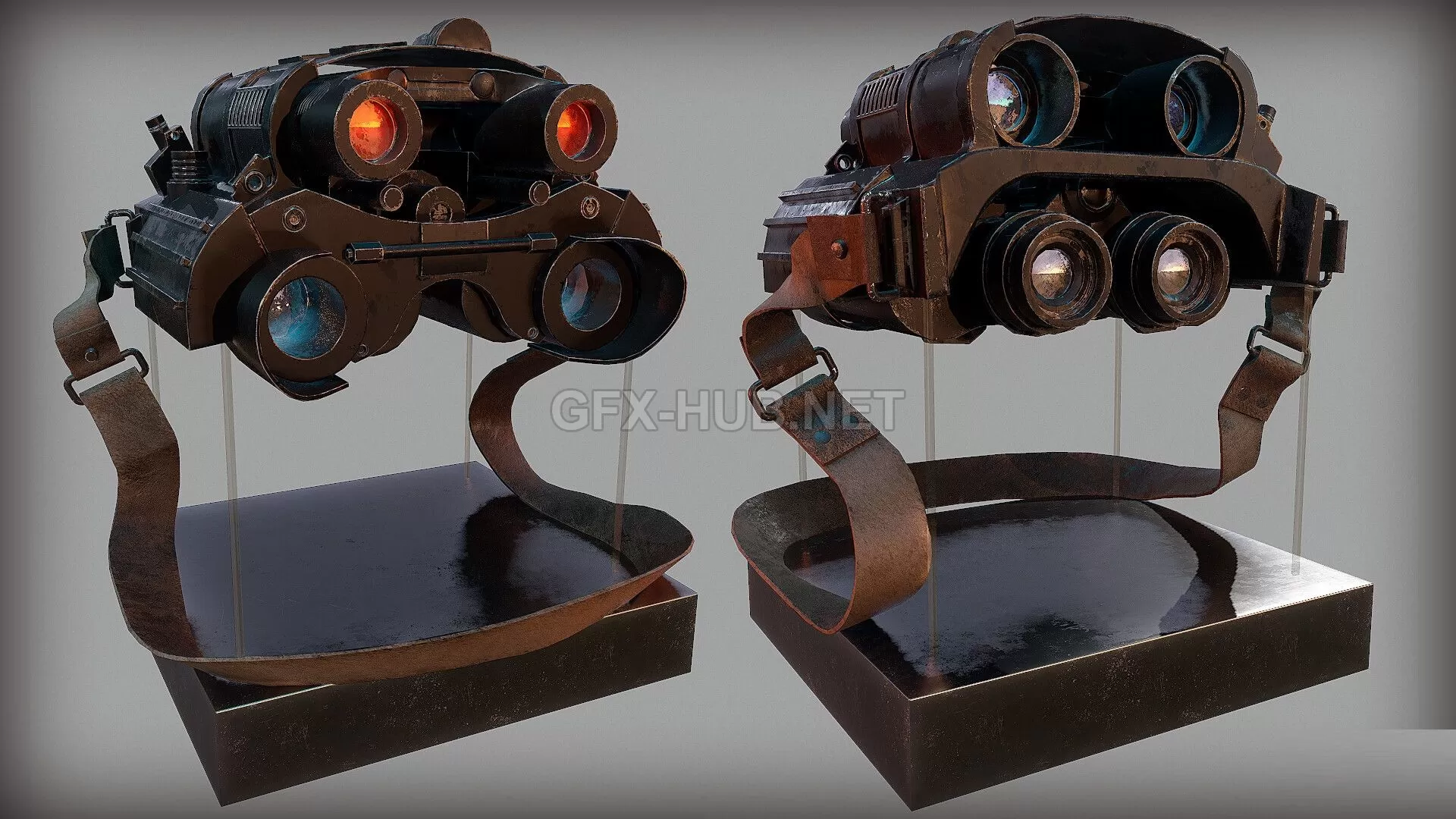 PBR Game 3D Model – TE44 Field Quadnoculars