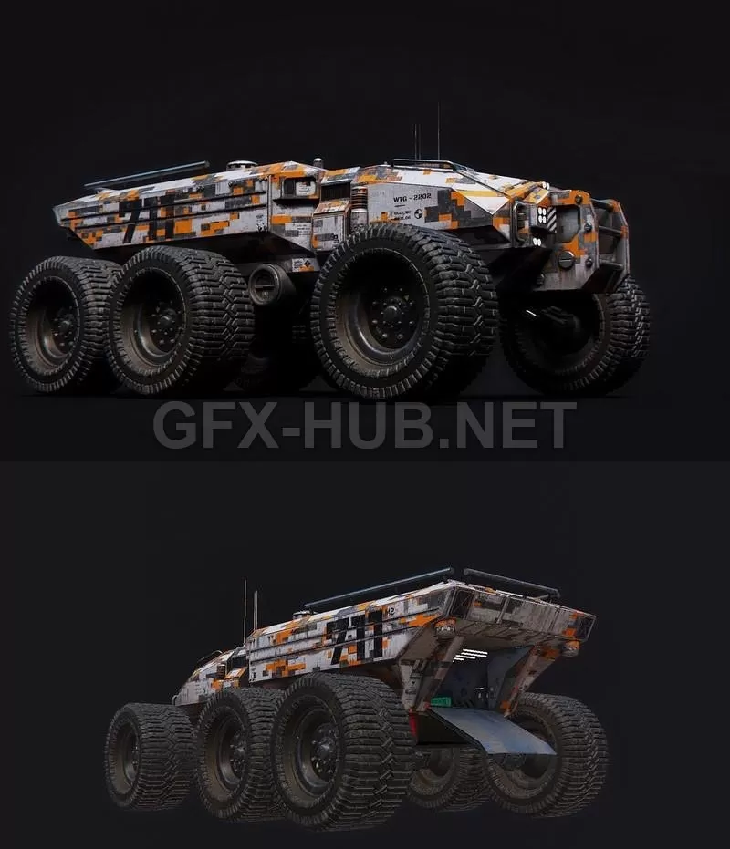 PBR Game 3D Model – Technical Transporter