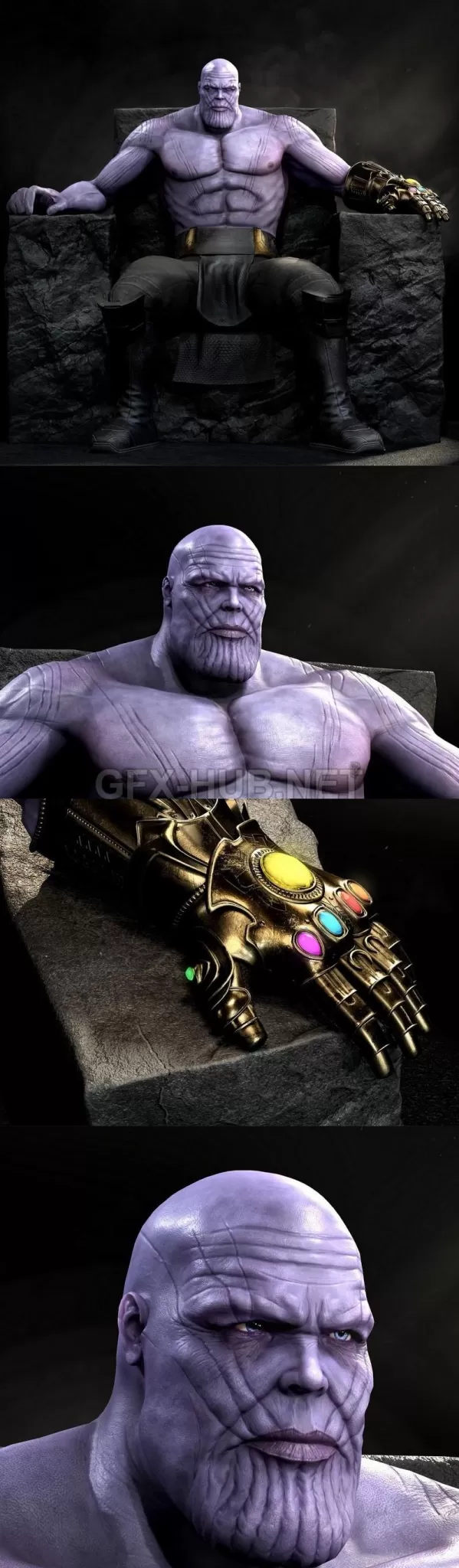 PBR Game 3D Model – Thanos