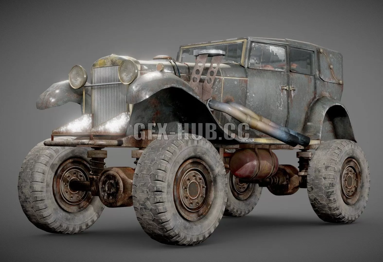 PBR Game 3D Model – The BigBen huge post-apocalypse monster truck