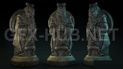 PBR Game 3D Model – The Old Masters Statue