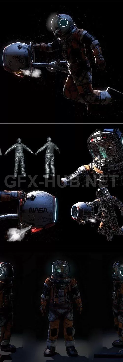 PBR Game 3D Model – The Rocket Man –