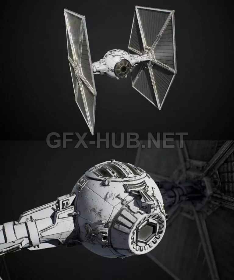 PBR Game 3D Model – TIE Fighter PBR