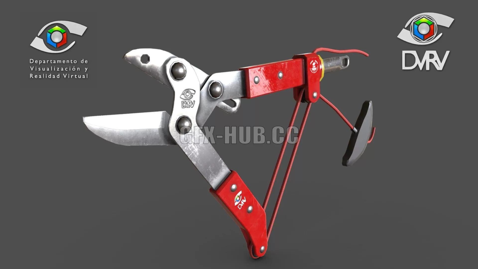 PBR Game 3D Model – Tijeras para corta ramas