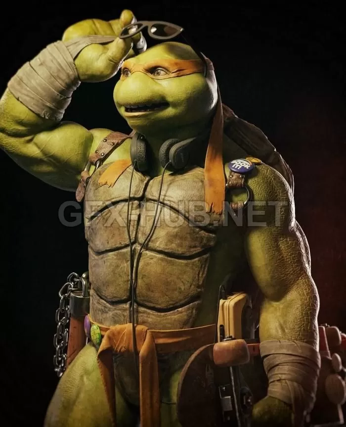 PBR Game 3D Model – TMNT Michelangelo