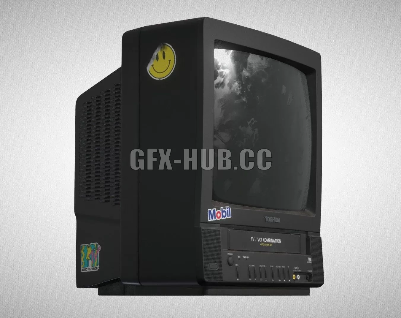 PBR Game 3D Model – Toshiba CRT TV