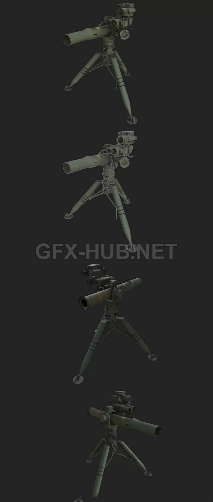 PBR Game 3D Model – TOW Missile Launcher