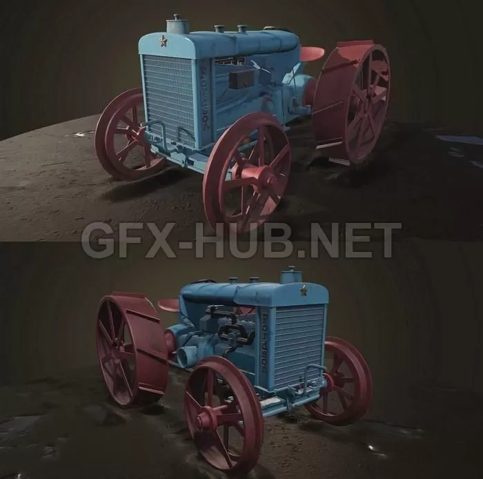 PBR Game 3D Model – Tractor – Fordson