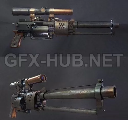 PBR Game 3D Model – Trash GUN PBR