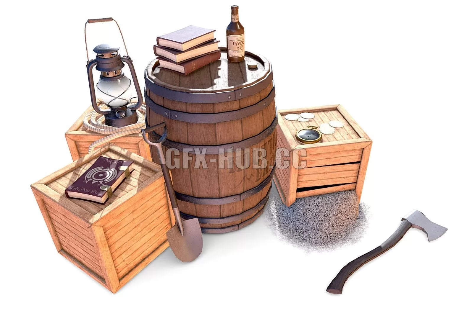 PBR Game 3D Model – Treasure Hunting Gear