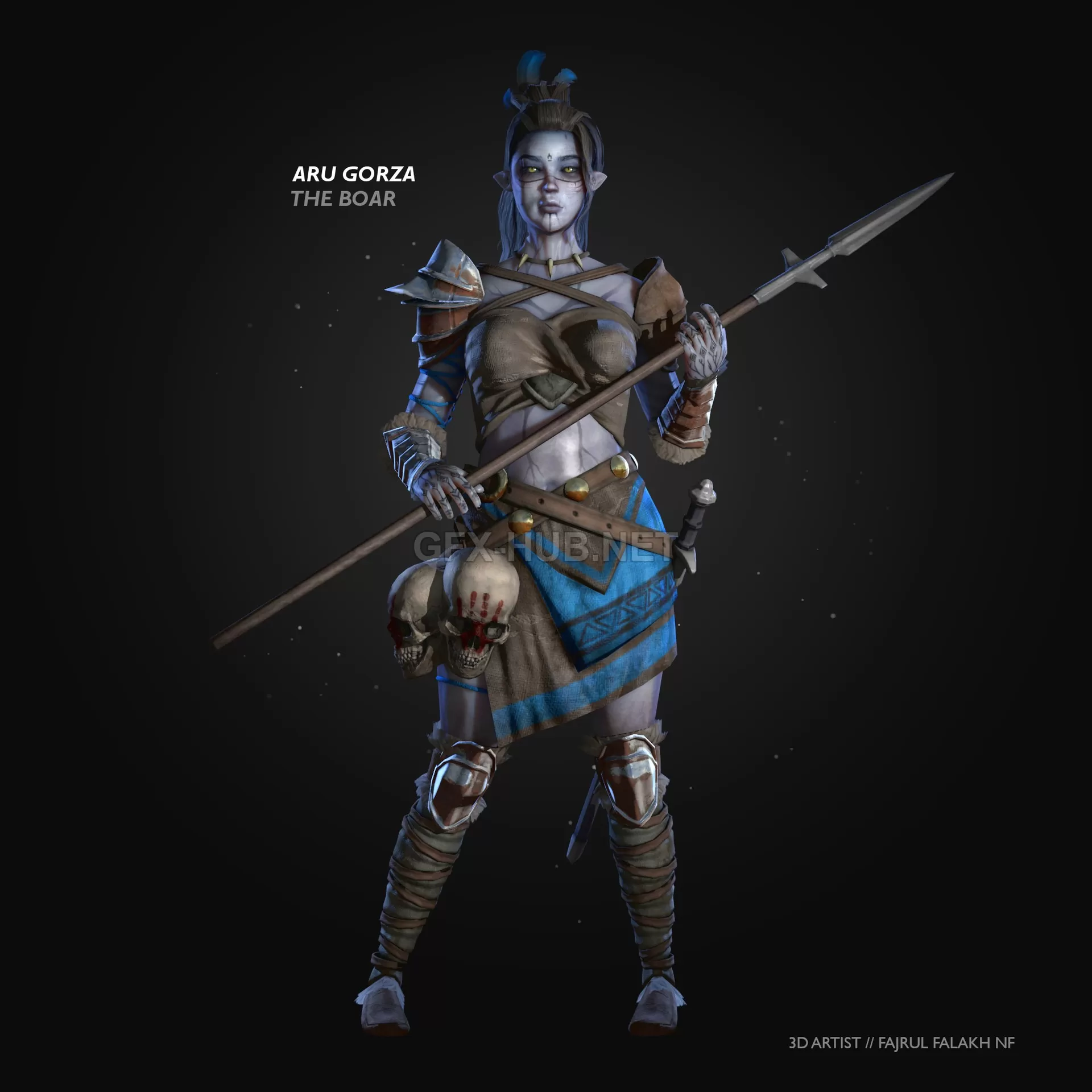 PBR Game 3D Model – TRIBAL WARRIOR