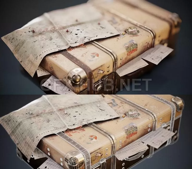 PBR Game 3D Model – Twentieth Century Travel Case