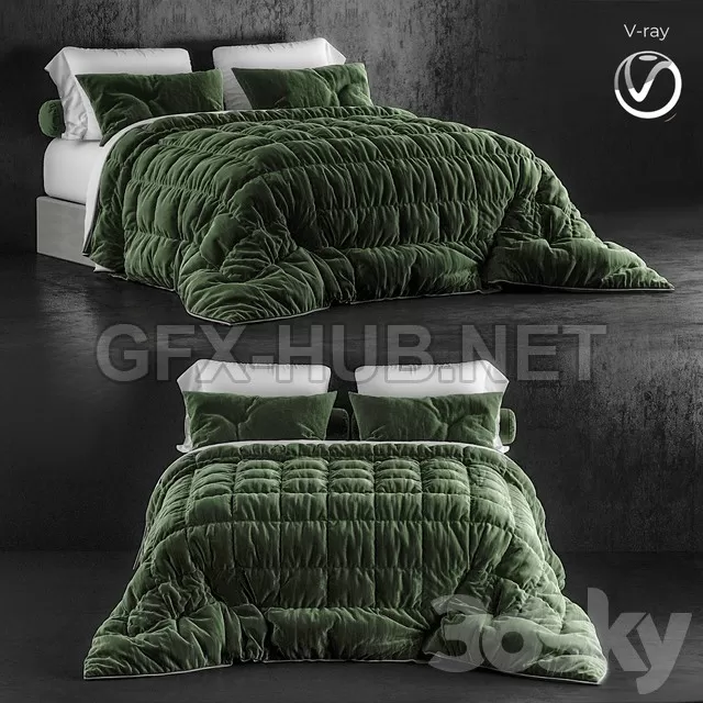 PBR Game 3D Model – UGG Sunwashed Twin-Twin XL Comforter Set