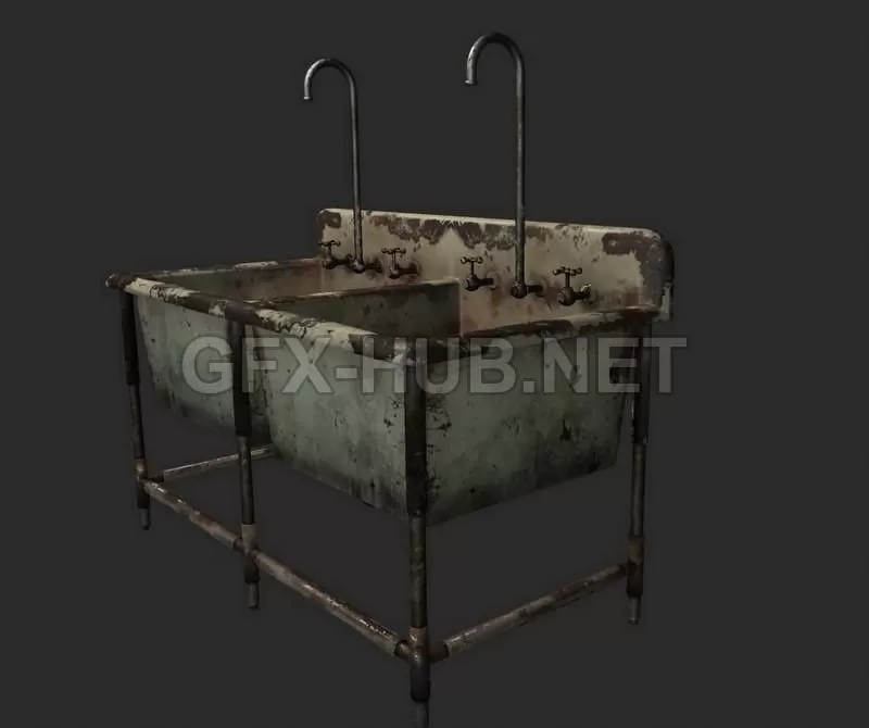 PBR Game 3D Model – Utility Sink