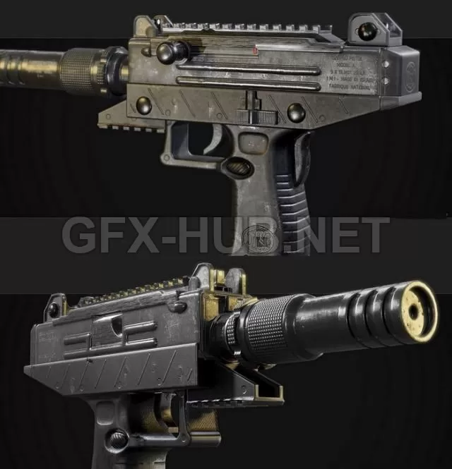 PBR Game 3D Model – UZI Pro Pistol PBR