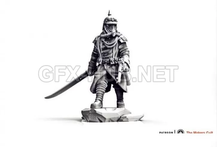 PBR Game 3D Model – Valour Korps – Sergeant Walther 3D print model