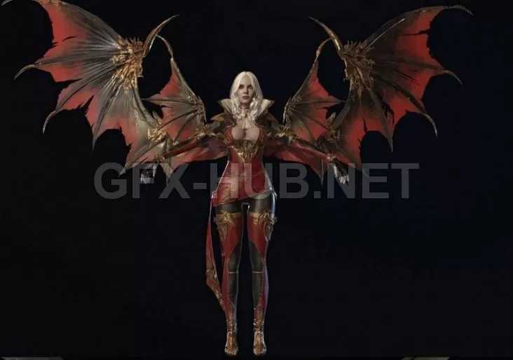 PBR Game 3D Model – Vampire Girl