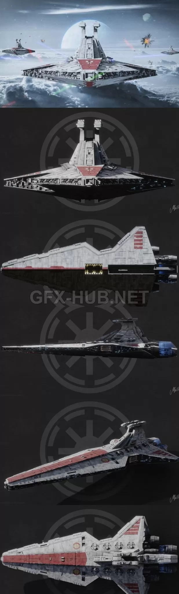 PBR Game 3D Model – Venator-class Star Destroyer