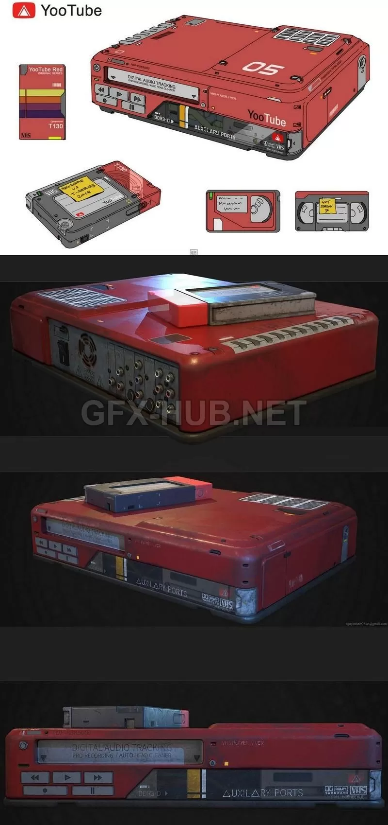 PBR Game 3D Model – VHS Player