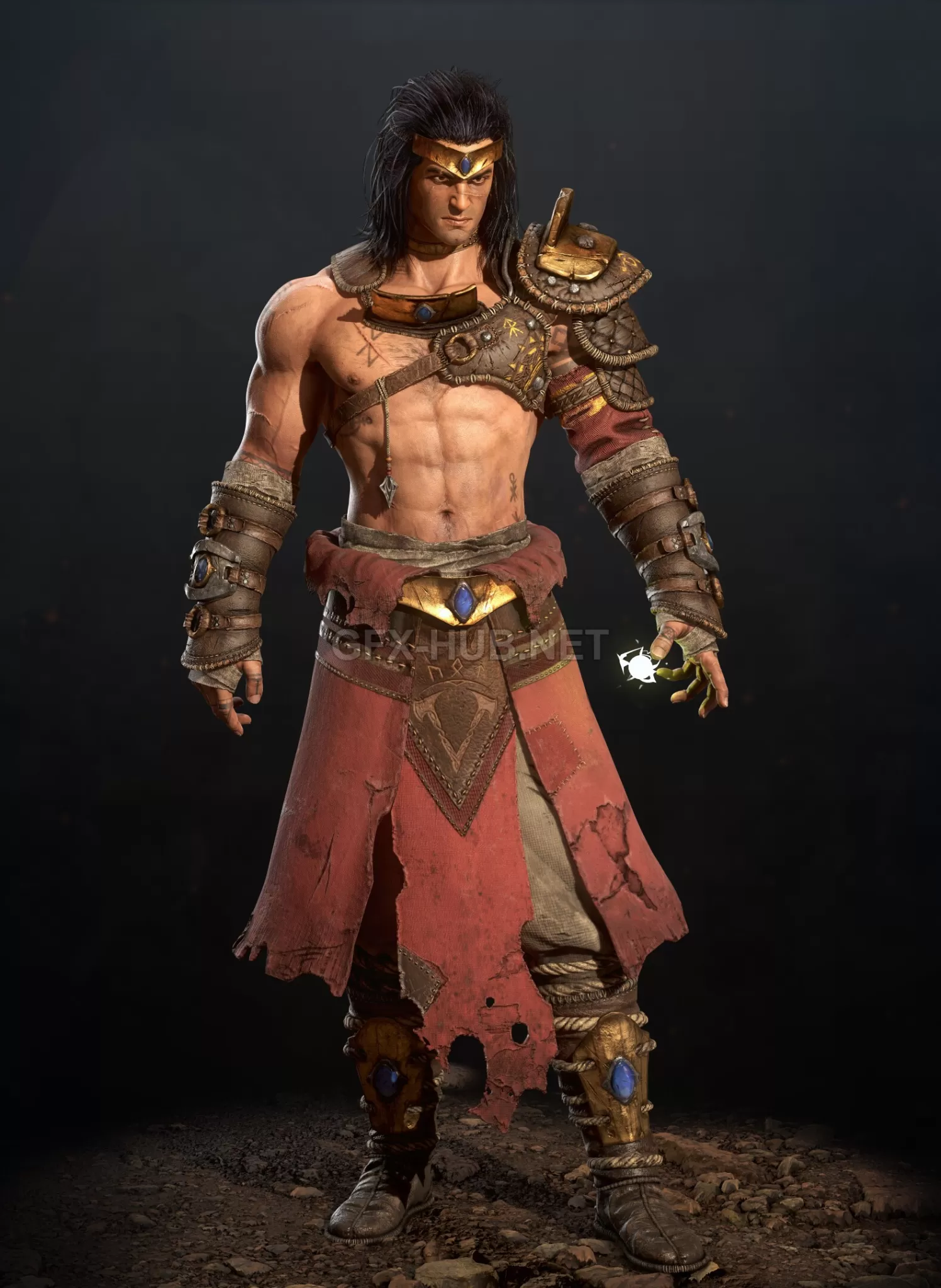 PBR Game 3D Model – Viking Broly