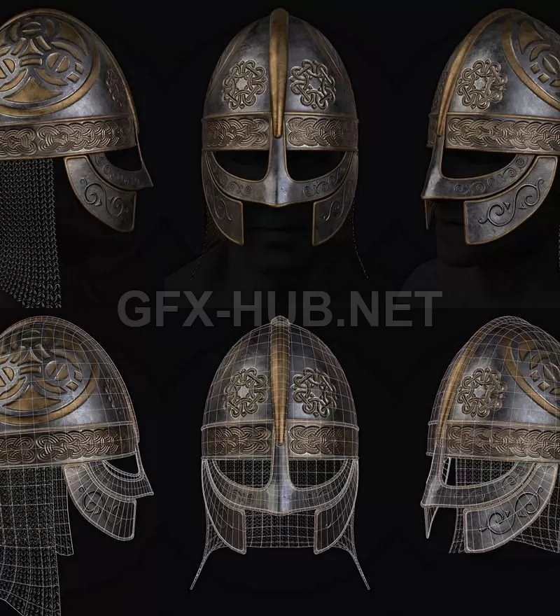 PBR Game 3D Model – Viking Helmet PBR