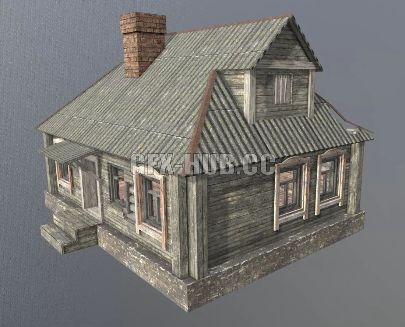 PBR Game 3D Model – Village house