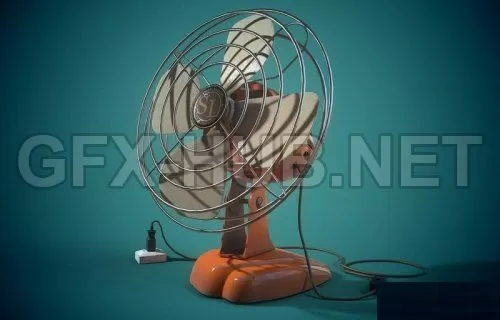 PBR Game 3D Model – Vintage Desk Fan