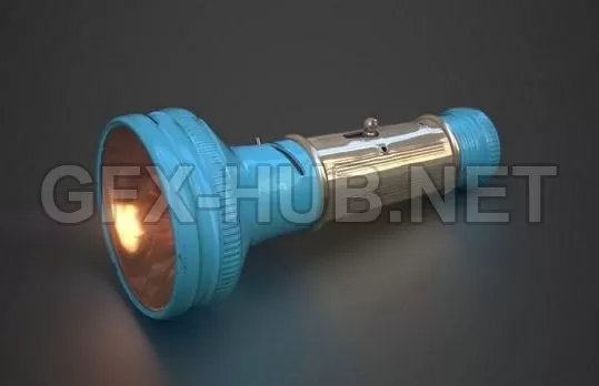 PBR Game 3D Model – Vintage Flashlight