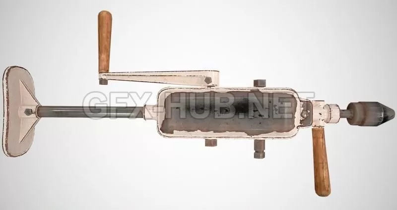 PBR Game 3D Model – Vintage Hand Drill