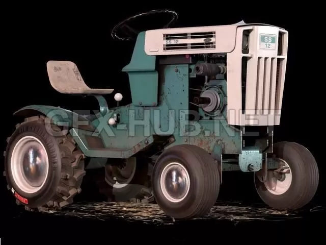 PBR Game 3D Model – Vintage SEARS Lawn Tractor