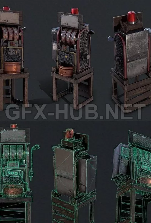PBR Game 3D Model – Vintage Slot Machine