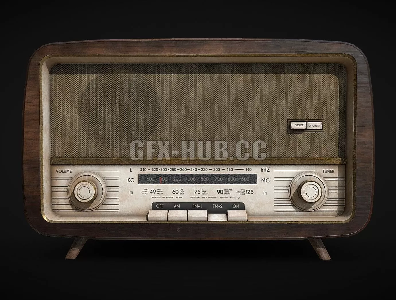 PBR Game 3D Model – Vintage Style Radio