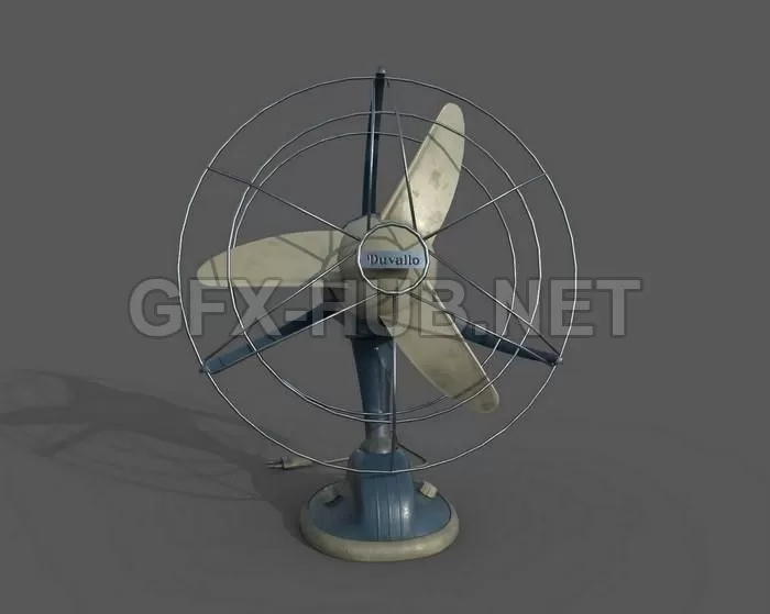 PBR Game 3D Model – Vintage table fan