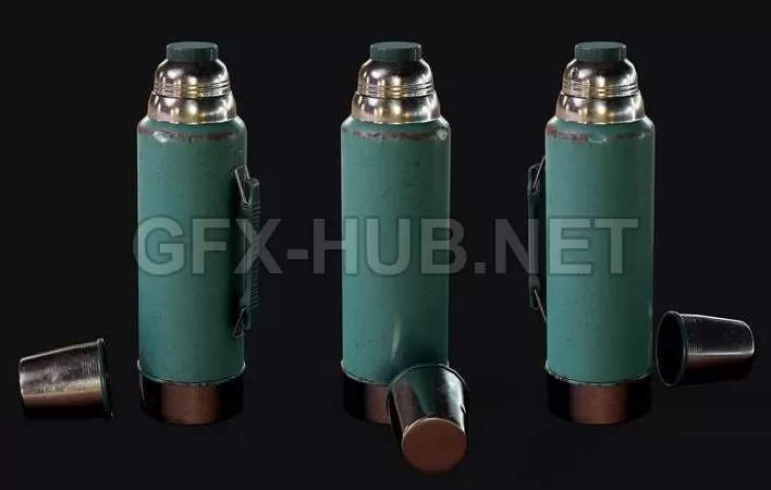 PBR Game 3D Model – Vintage Thermos
