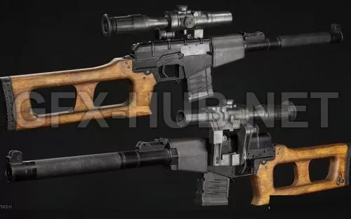 PBR Game 3D Model – VSS Vintorez