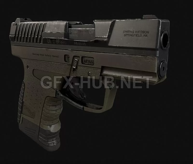 PBR Game 3D Model – Walther PPS