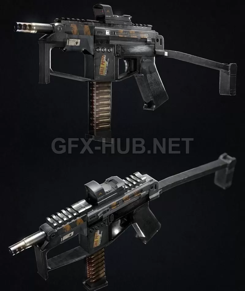 PBR Game 3D Model – Wardog SMG