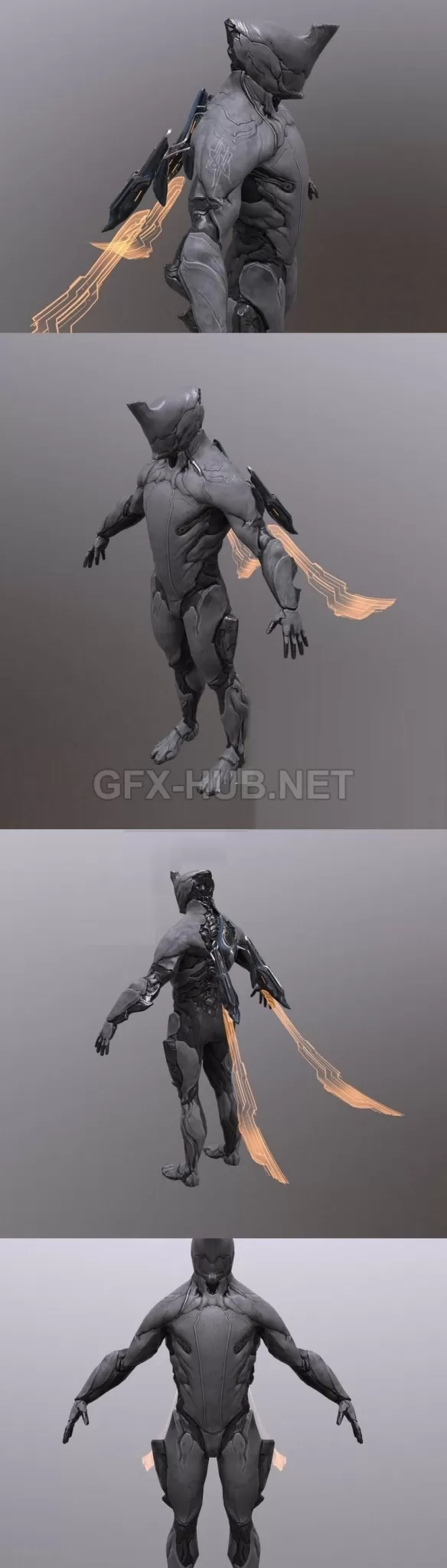 PBR Game 3D Model – Warframe Tennogen Excalibur