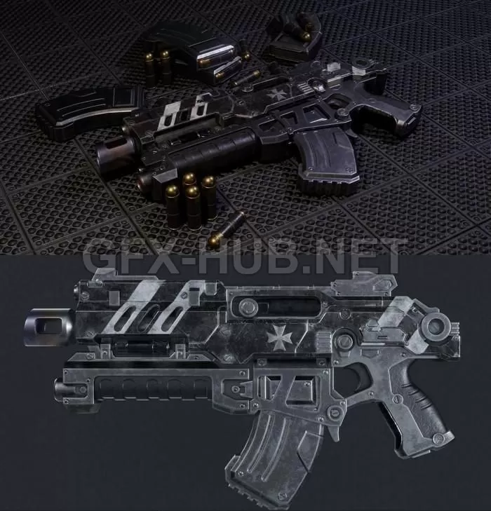 PBR Game 3D Model – Warhammer 40K Bolter