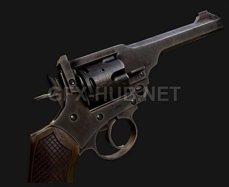 PBR Game 3D Model – Webley Mark IV