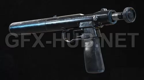 PBR Game 3D Model – Welrod MK I