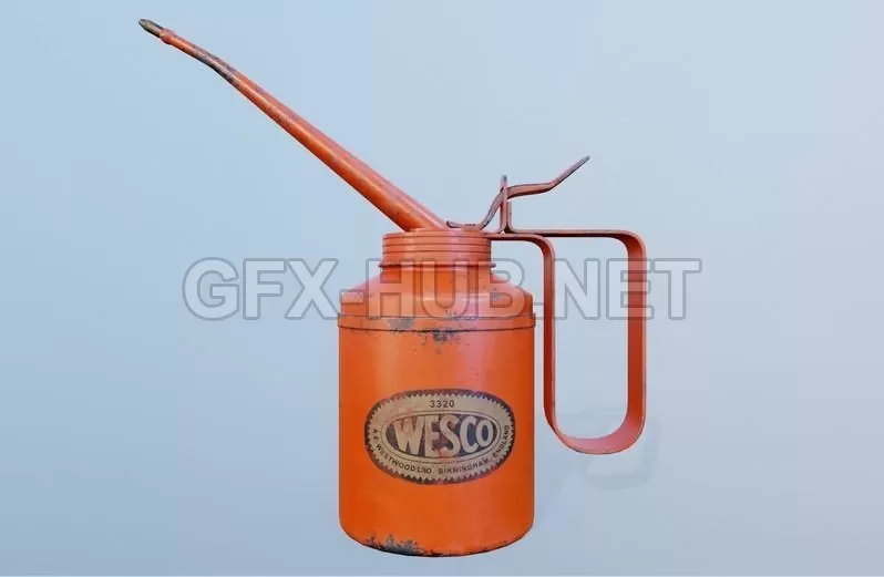 PBR Game 3D Model – Wesco Oil Can