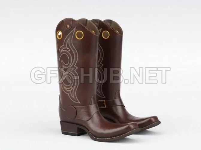 PBR Game 3D Model – Western Boots PBR