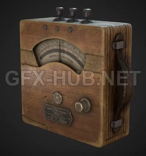 PBR Game 3D Model – Weston Voltmeter PBR