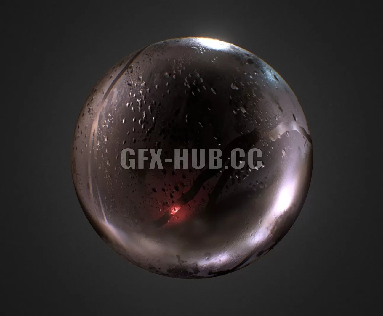 PBR Game 3D Model – Wet Sphere