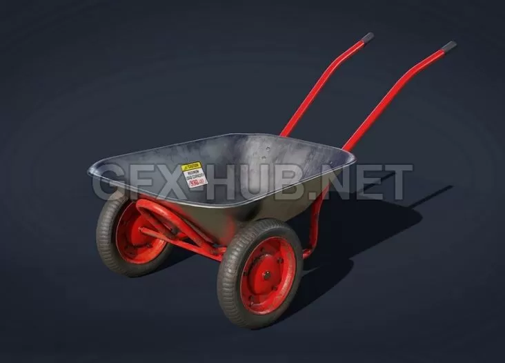 PBR Game 3D Model – Wheelbarrow
