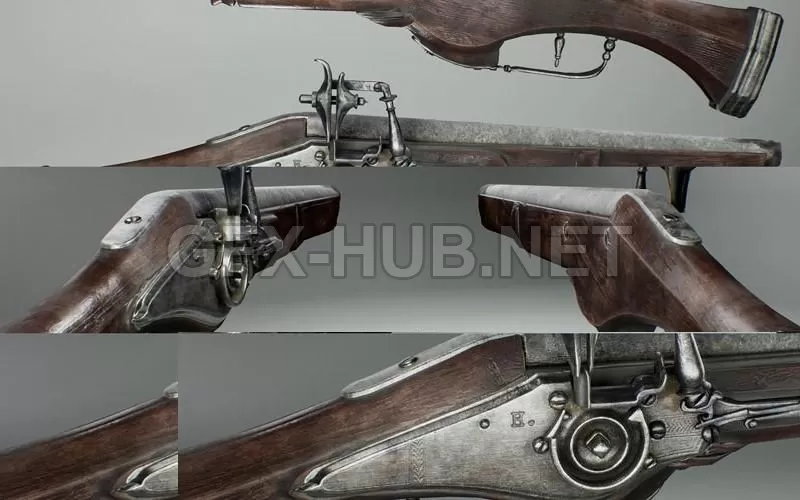 PBR Game 3D Model – Wheel-lock-gun